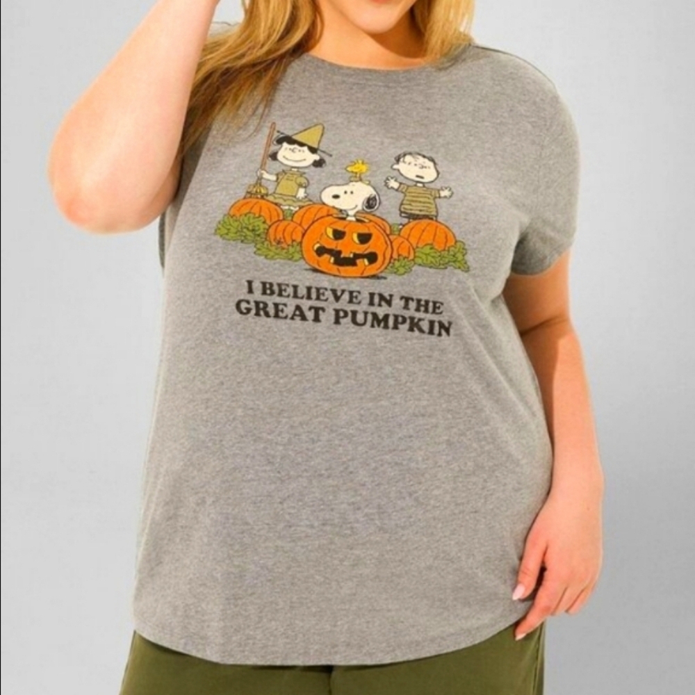 ❤️NWT TORRID TEE PEANUTS GREAT PUMPKIN PATCH SNOOPY HALLOWEEN - PLUS SIZE